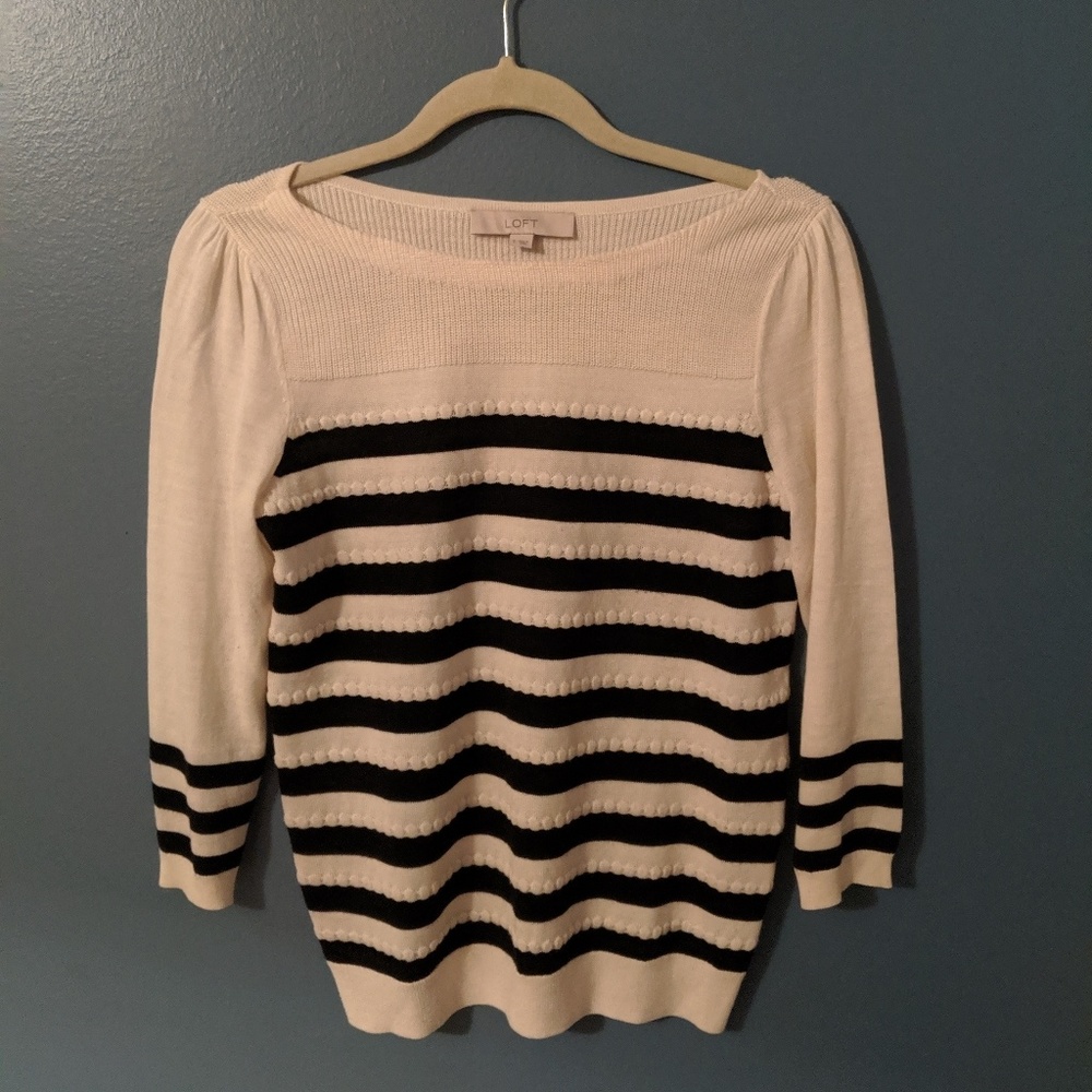 Loft Striped Black & White Sweather